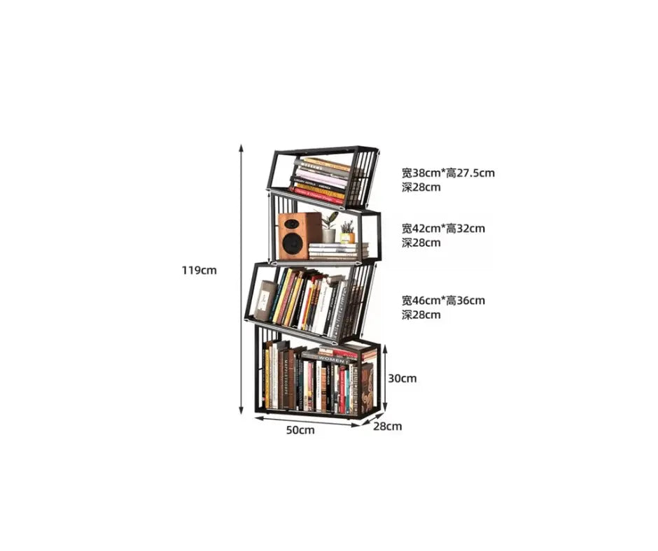 Rotating Bookshelf Storage Book Shelves Magazine Rack Shelf Organizer Aesthetic Children&