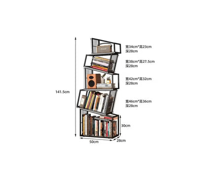 Rotating Bookshelf Storage Book Shelves Magazine Rack Shelf Organizer Aesthetic Children&