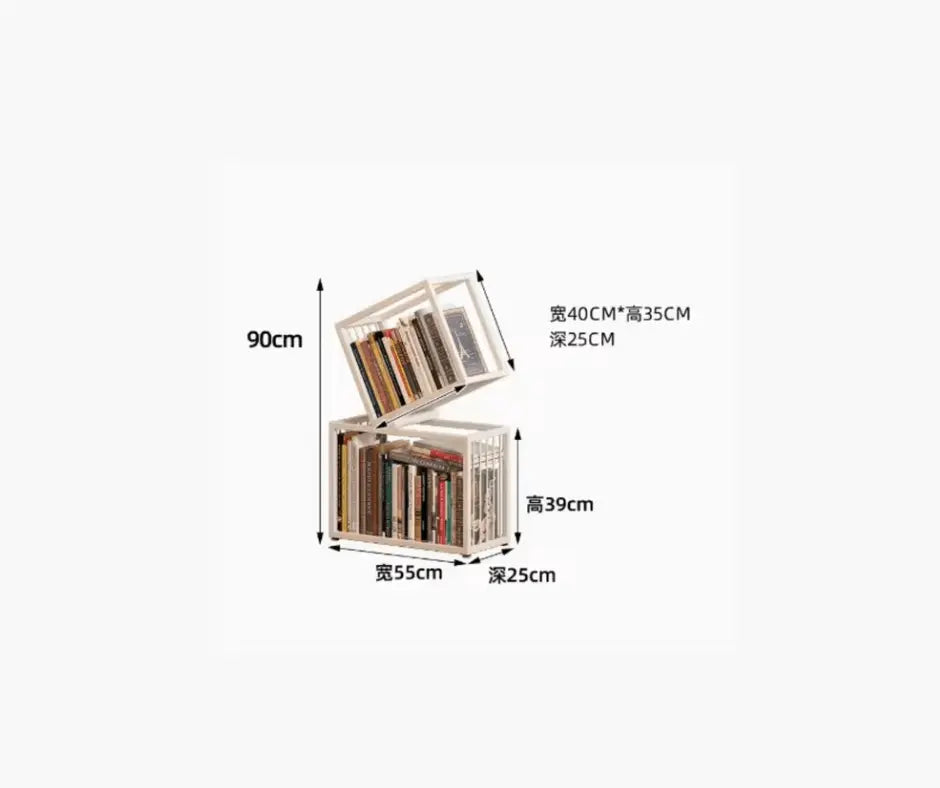 Rotating Bookshelf Storage Book Shelves Magazine Rack Shelf Organizer Aesthetic Children&