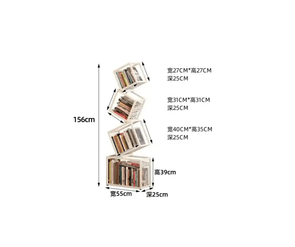 Rotating Bookshelf Storage Book Shelves Magazine Rack Shelf Organizer Aesthetic Children&