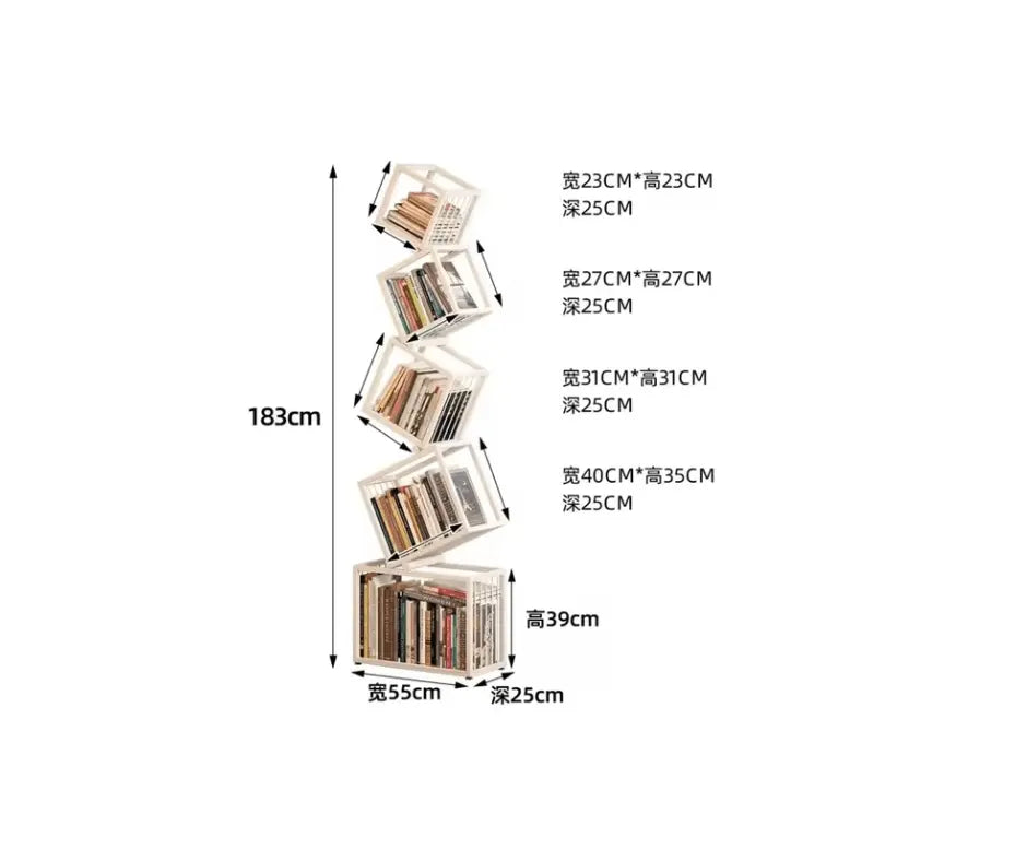 Rotating Bookshelf Storage Book Shelves Magazine Rack Shelf Organizer Aesthetic Children&