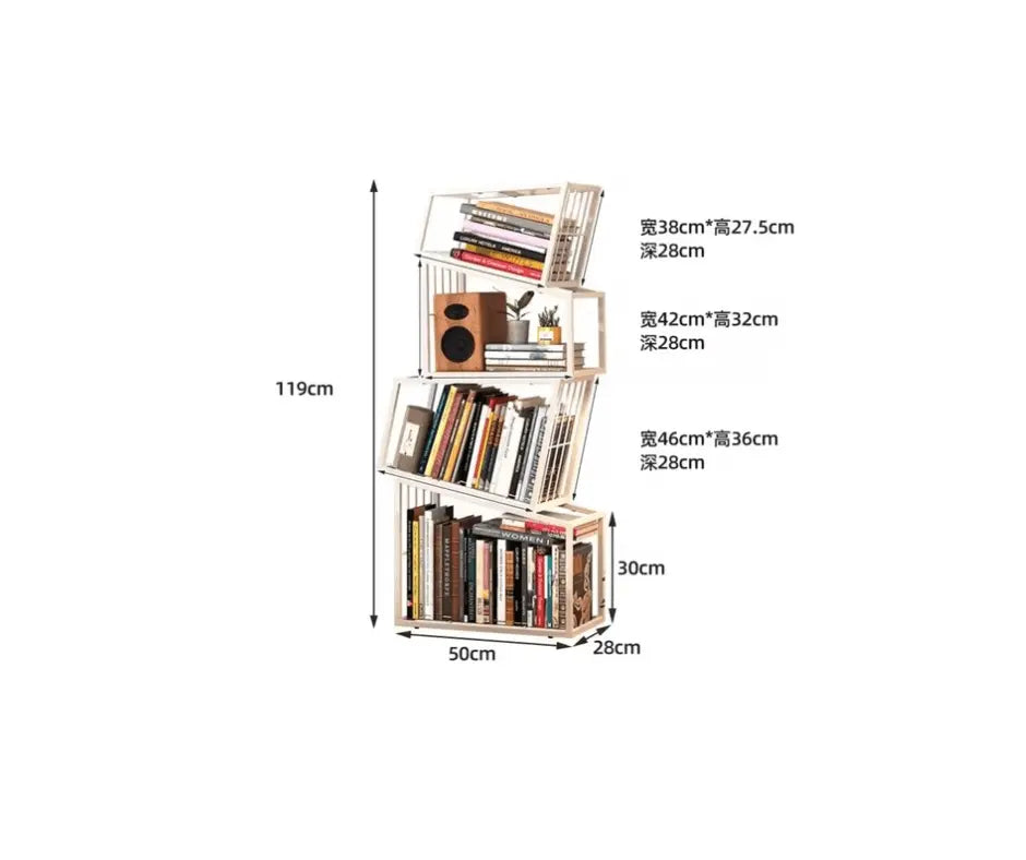 Rotating Bookshelf Storage Book Shelves Magazine Rack Shelf Organizer Aesthetic Children&