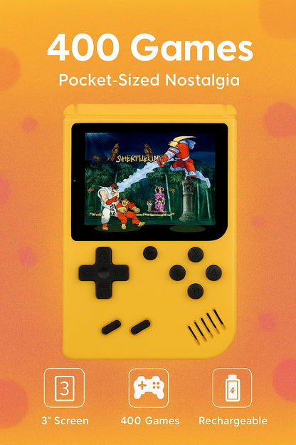 400 In 1 MINI Games Handheld Game Players Portable Retro Video Console Boy 8 Bit 3.0 Inch Color LCD Screen Games - Novarashop