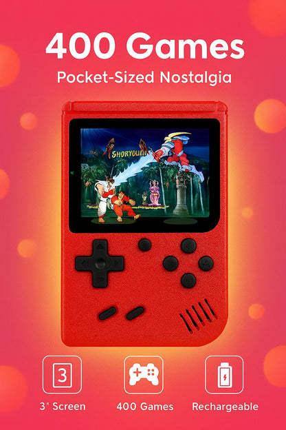 400 In 1 MINI Games Handheld Game Players Portable Retro Video Console Boy 8 Bit 3.0 Inch Color LCD Screen Games - Novarashop