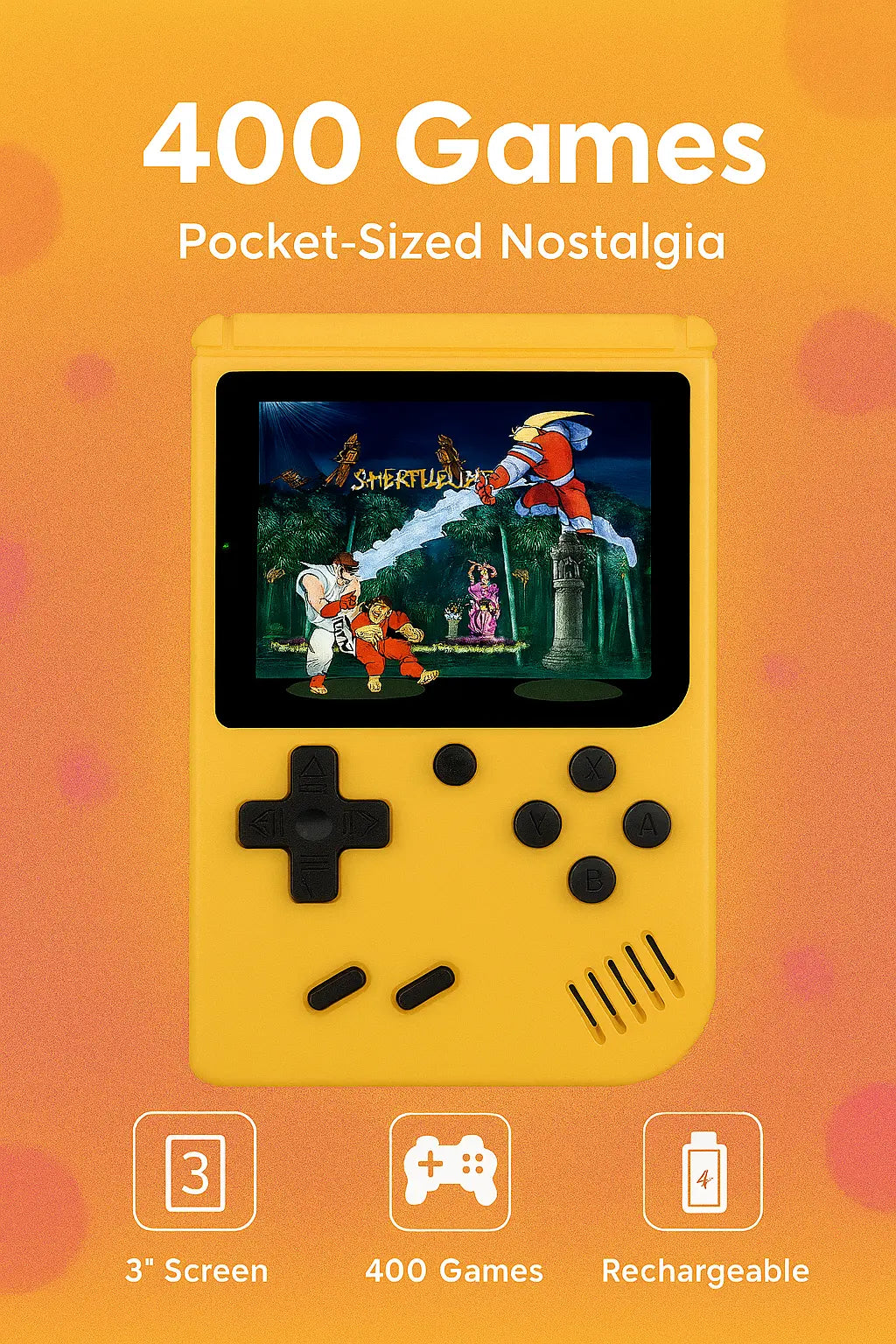 400 In 1 MINI Games Handheld Game Players Portable Retro Video Console Boy 8 Bit 3.0 Inch Color LCD Screen Games - Novarashop