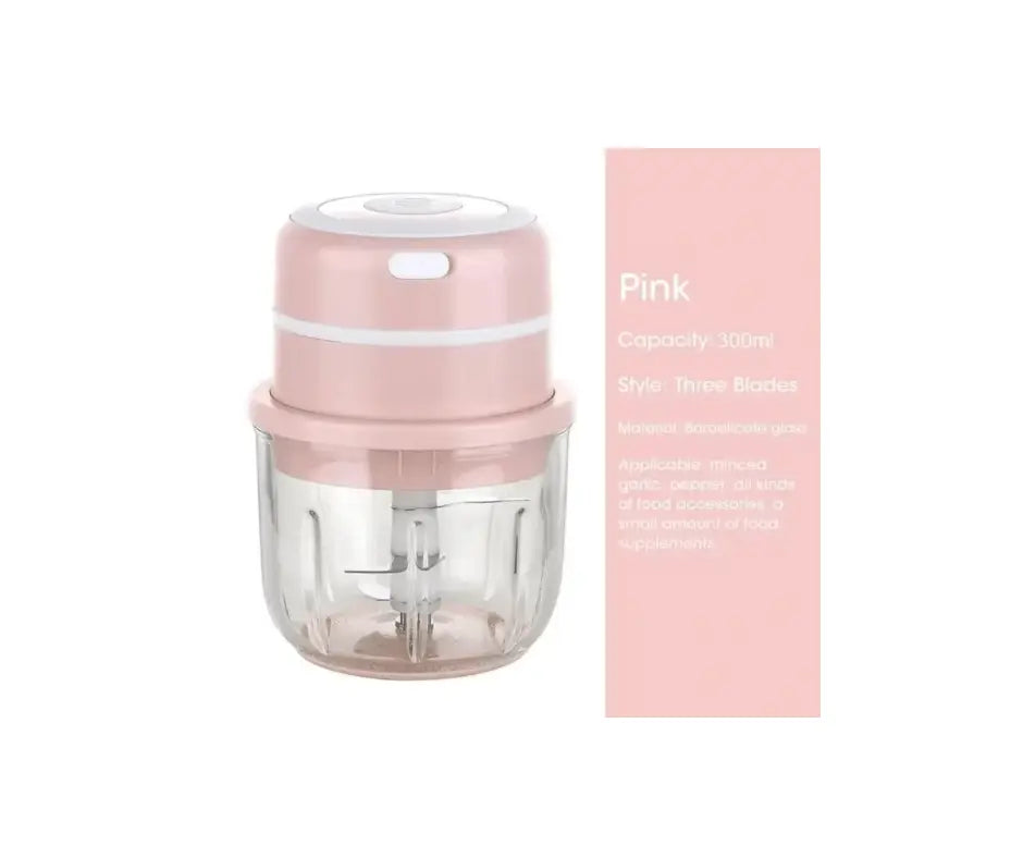 150ML/250ML/300ML Electric Garlic Chopper USB Charging Food Vegetable Meat Crusher Stainless Steel Mini Chili Garlic Masher Kitchen Gadgets - Novarashop