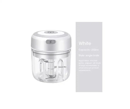 150ML/250ML/300ML Electric Garlic Chopper USB Charging Food Vegetable Meat Crusher Stainless Steel Mini Chili Garlic Masher Kitchen Gadgets - Novarashop
