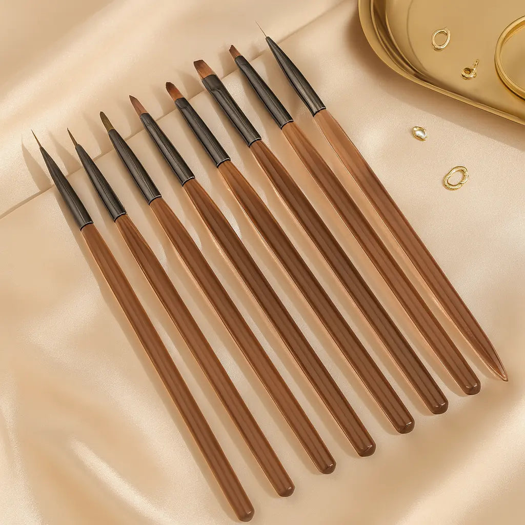 9PCS UV Gel Nail Brush Liner DIY Painting Pen Manicure Acrylic Drawing Brush for Nail Art Design Nails Tip Display Painting Tool - Novarashop