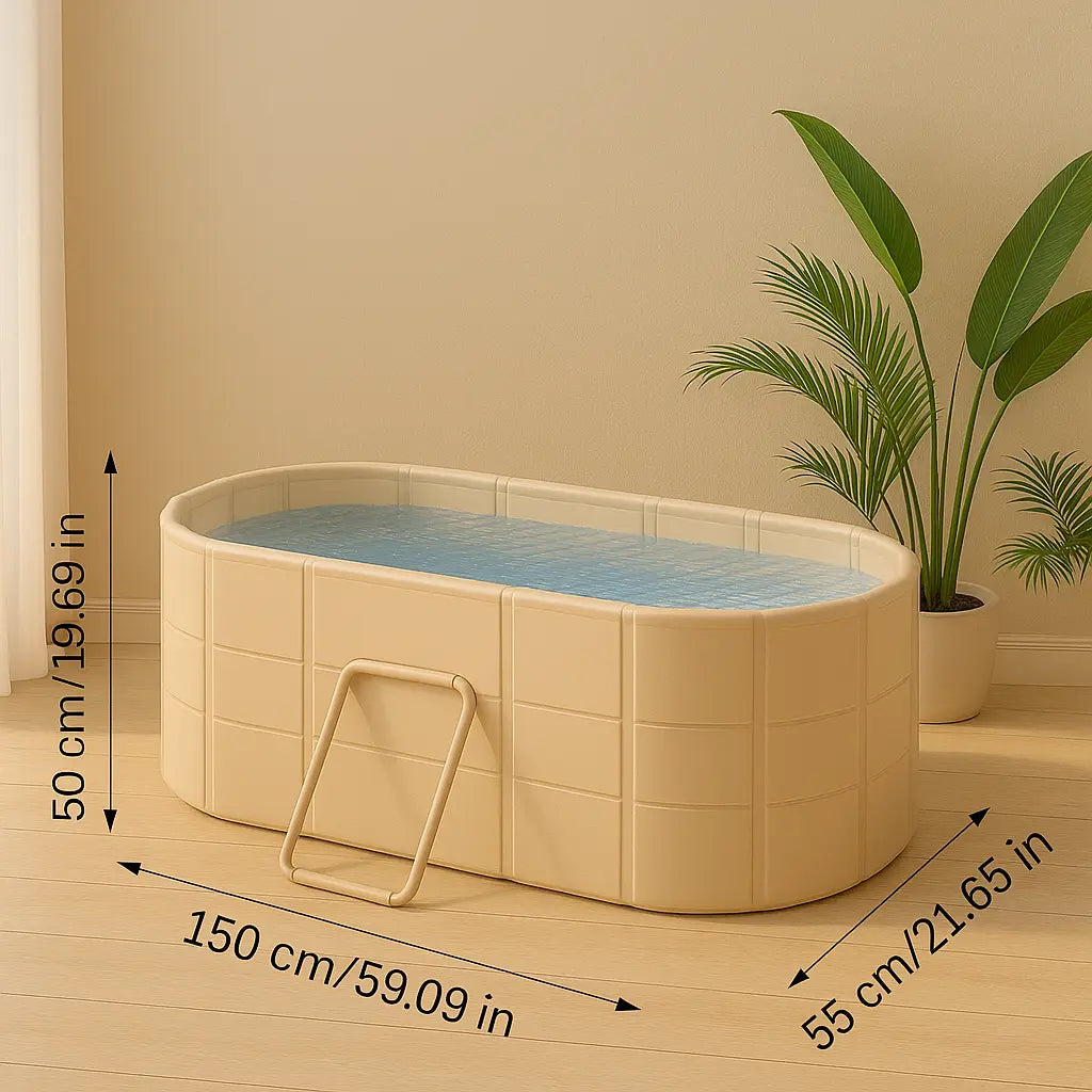 1.5m Foldable Bath Tub Portable Bathtube Ice Hot Tub for Baby Bath Pet Bath Sweat Steaming Foot Spa Outdoor Camping - Novarashop