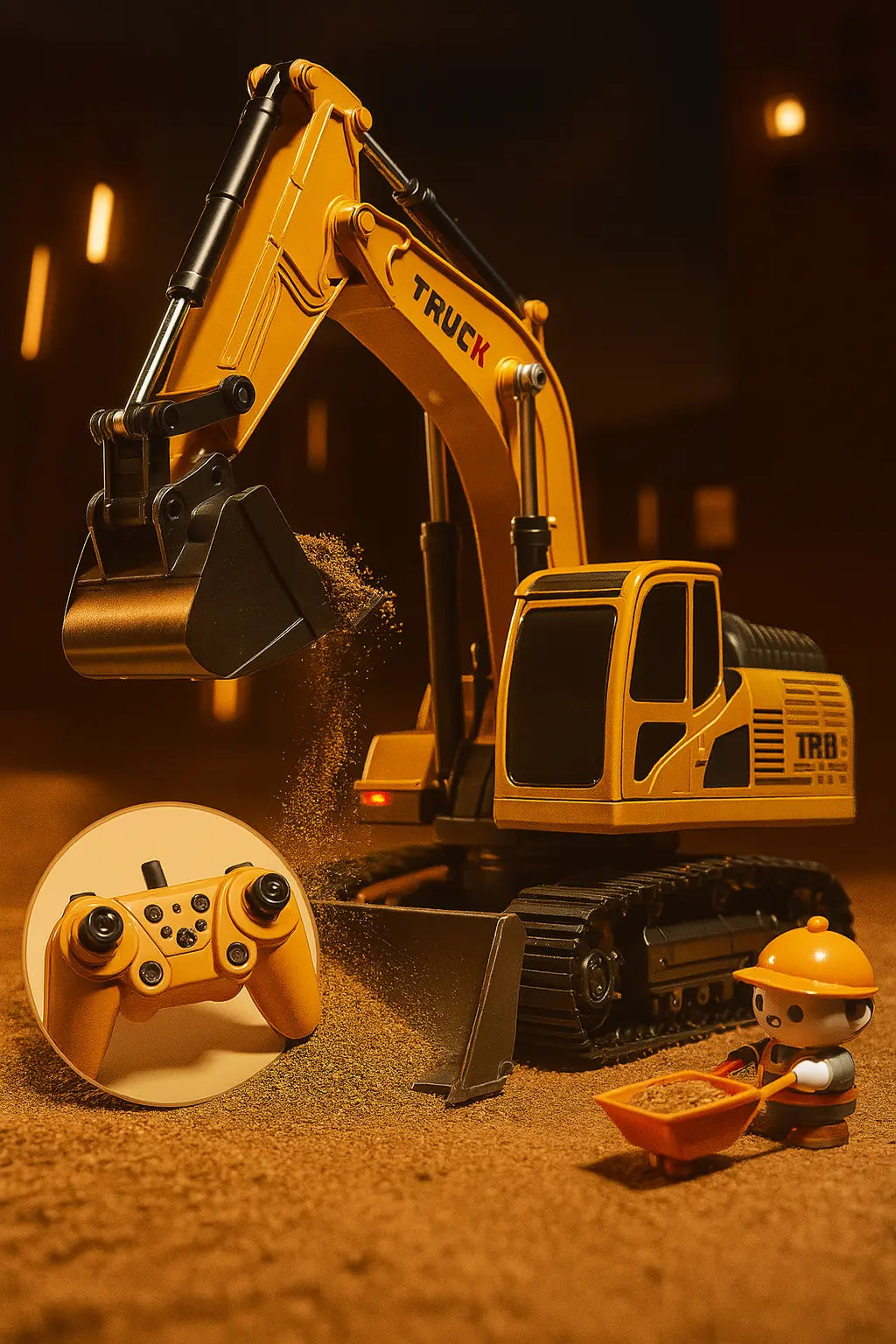 Alloy Remote Control Excavator Toy Car with Lights Sound Effect Electric Excavator Automobile Engineering Vehicle Children Gifts - Novarashop