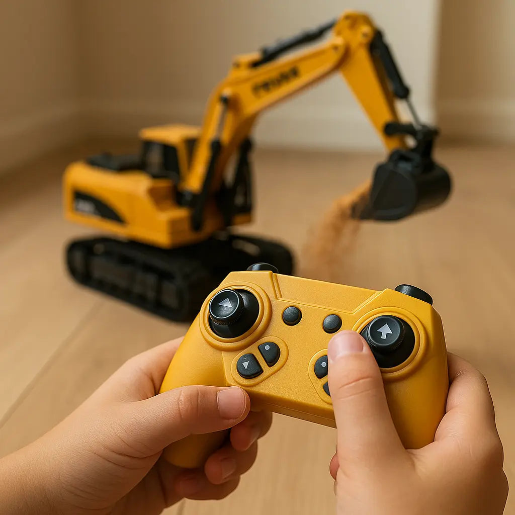 Alloy Remote Control Excavator Toy Car with Lights Sound Effect Electric Excavator Automobile Engineering Vehicle Children Gifts - Novarashop