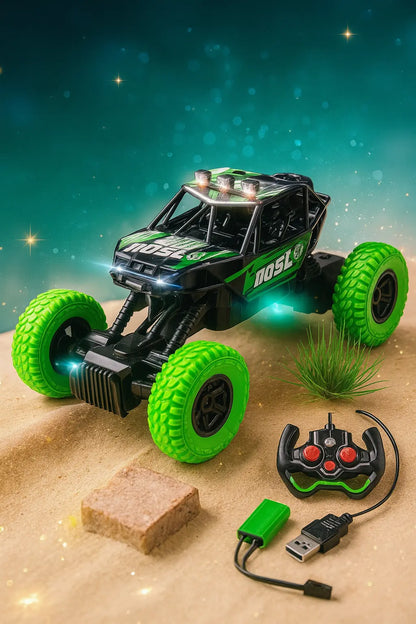 Hot Toy High Speed Remote Control Cars With Colorful Flashing LED Lights Rubber Wheels Off-road Car Toys For Boys Children Gifts - Novarashop